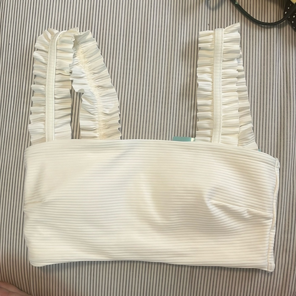 H&M white bathing suit top